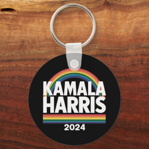 Kamala Harris 2024 Rainbow Gay Pride LGBT Election Key Ring