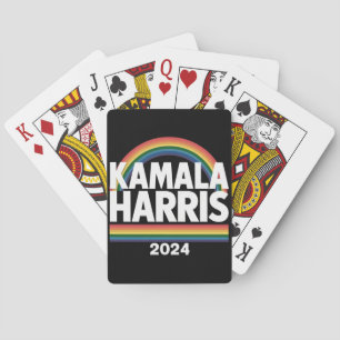 Kamala Harris 2024 Rainbow Gay Pride LGBT Election Playing Cards