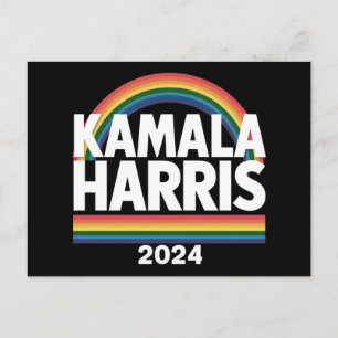 Kamala Harris 2024 Rainbow Gay Pride LGBT Election Postcard