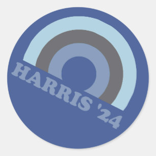 Kamala Harris 2024 Retro Rainbow  Classic Round Sticker