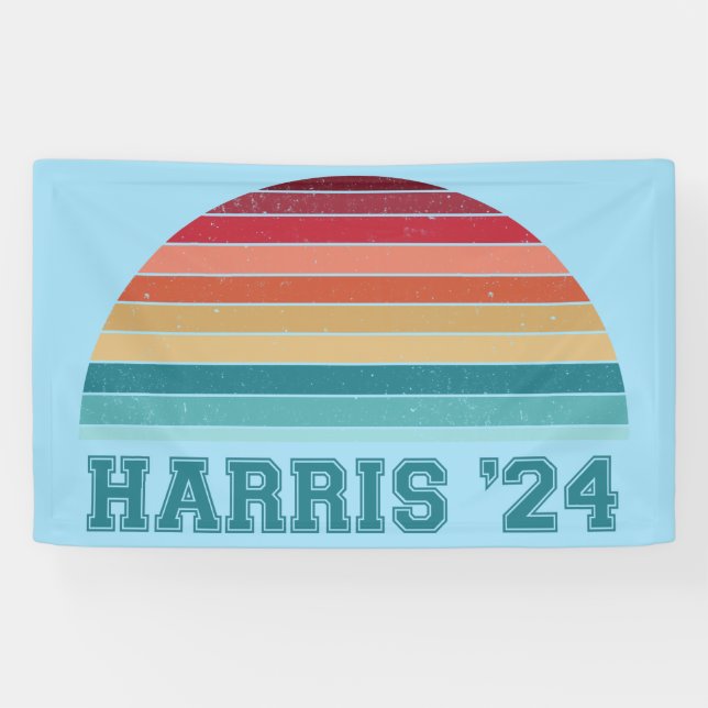 Kamala Harris 2024 Retro Sunset Vintage Banner (Horizontal)