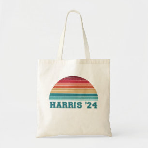 Kamala Harris 2024 Retro Sunset Vintage Tote Bag