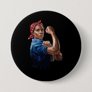 Kamala Harris 2024 Rosie The Riveter Childless Cat 7.5 Cm Round Badge