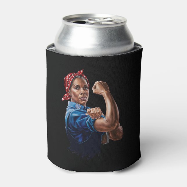 Kamala Harris 2024 Rosie The Riveter Childless Cat Can Cooler (Can Front)