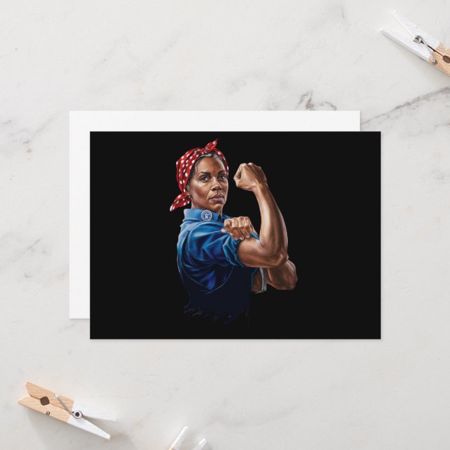 Kamala Harris 2024 Rosie The Riveter Childless Cat Invitation (Front/Back In Situ)