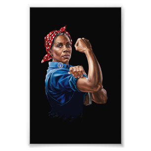 Kamala Harris 2024 Rosie The Riveter Childless Cat Photo Print