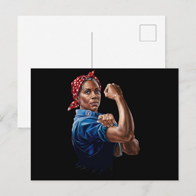 Kamala Harris 2024 Rosie The Riveter Childless Cat Postcard (Front/Back)