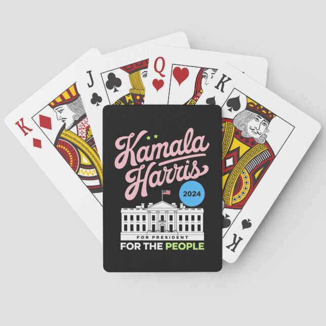 Kamala Harris 2024 Social Democrat Vote Blue  Playing Cards (Back)