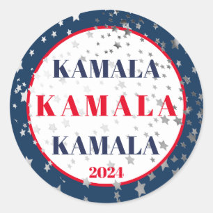 Kamala Harris 2024 Support Red White Blue  Classic Round Sticker