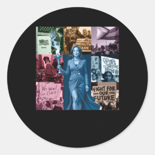 Kamala Harris 2024 Tour In My Voting Era Madam Pre Classic Round Sticker