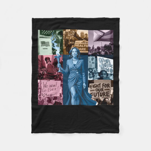 Kamala Harris 2024 Tour In My Voting Era Madam Pre Fleece Blanket (Front)