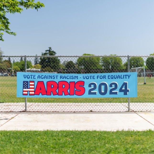 Kamala Harris 2024 Vote Against Racism Banner (Insitu)