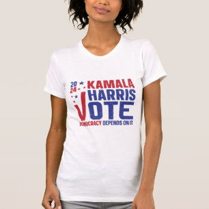 Kamala Harris 2024 Vote "Democracy Depends on It"  T-Shirt