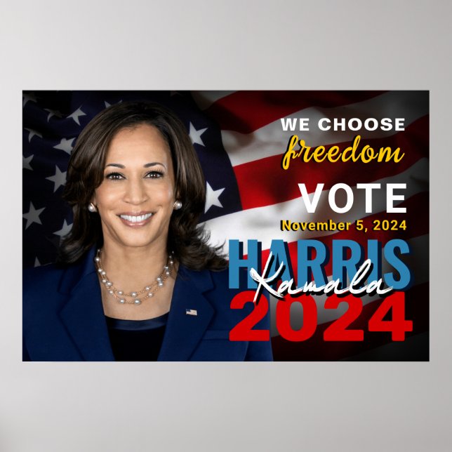 Kamala Harris 2024 Vote Patriotic Campaign Poster (Front)