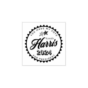 Kamala Harris 2024   You Have my Vote  Rubber Stamp