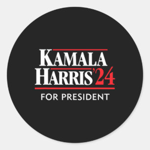 Kamala Harris 24 For President 2024 Classic Round Sticker
