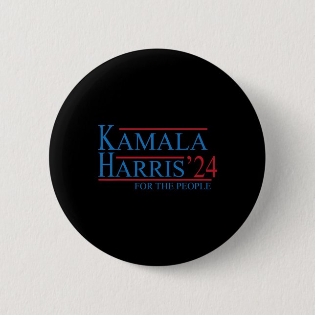 Kamala Harris 24 For The People Election 2024  6 Cm Round Badge (Front)