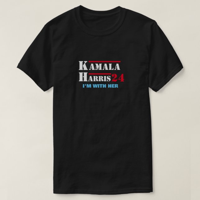 Kamala Harris 24 I'm with Her T-Shirt (Design Front)