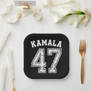 Kamala Harris 47 For President For The People Paper Plate