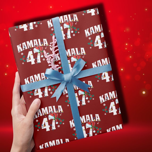 Kamala Harris 47 President Merry Christmas Santa Wrapping Paper (Creator Uploaded)