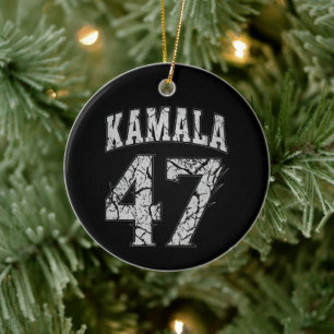 Kamala Harris 47 th President USA America 2024 Ceramic Tree Decoration