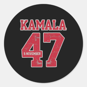 Kamala Harris 47 Th President Usa November 5 Classic Round Sticker