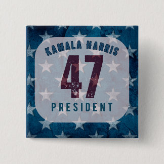 Kamala Harris 47th President. Square 15 Cm Square Badge