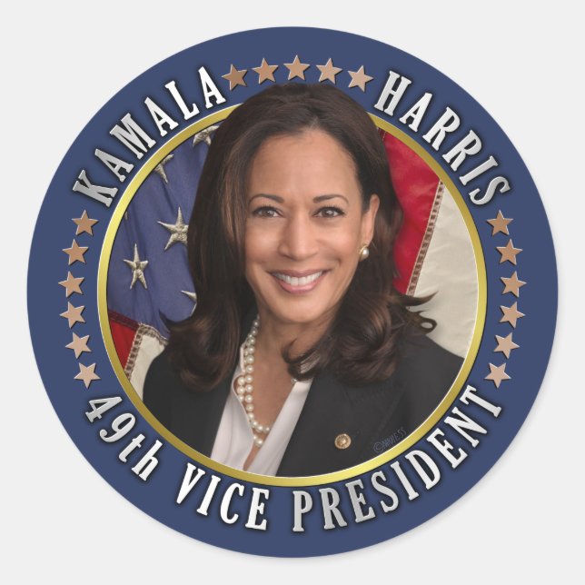Kamala Harris 49th Vice President Commemorative Classic Round Sticker (Front)