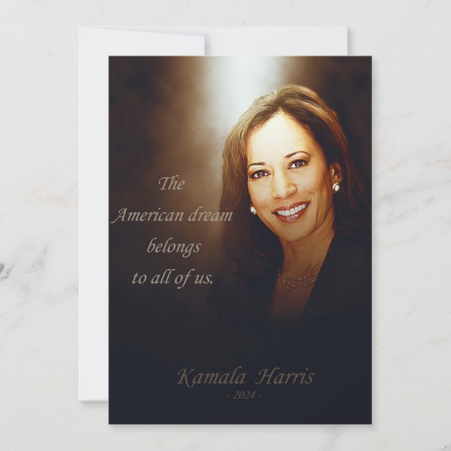 Kamala Harris. American Dream belongs to all of us Thank You Card (Front)