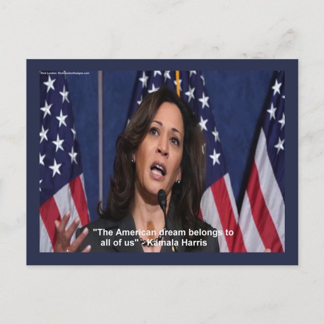Kamala Harris & American Dream Quote Postcard (Front)