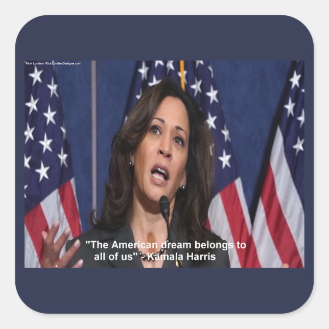 Kamala Harris & American Dream Quote Stickers (Front)