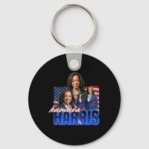 Kamala Harris American Flag Bootleg Reboot  Key Ring