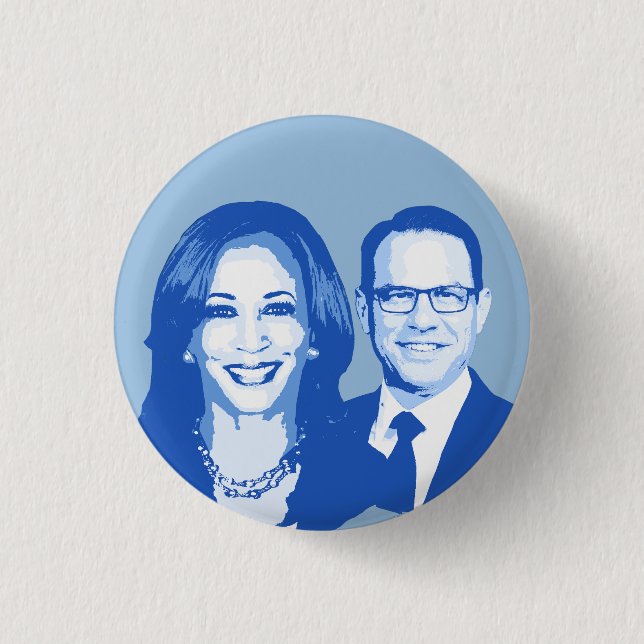 Kamala Harris and Josh Shapiro 3 Cm Round Badge (Front)