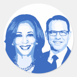 Kamala Harris and Josh Shapiro Classic Round Sticker