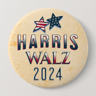 Kamala Harris and Tim Walz 2024 10 Cm Round Badge