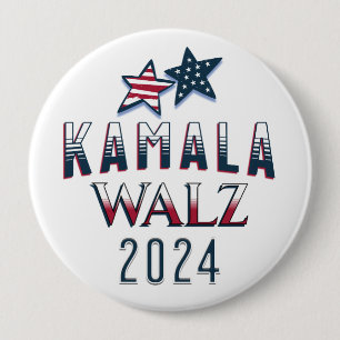 Kamala Harris and Tim Walz 2024 10 Cm Round Badge