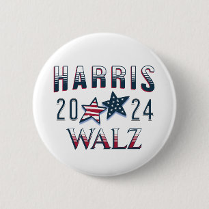 Kamala Harris and Tim Walz 2024 6 Cm Round Badge