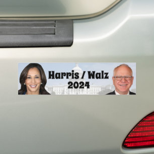 Kamala Harris and Tim Walz 2024 Bumper Sticker