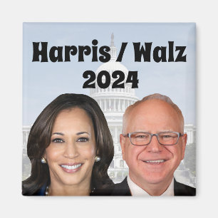 Kamala Harris and Tim Walz 2024 Magnet