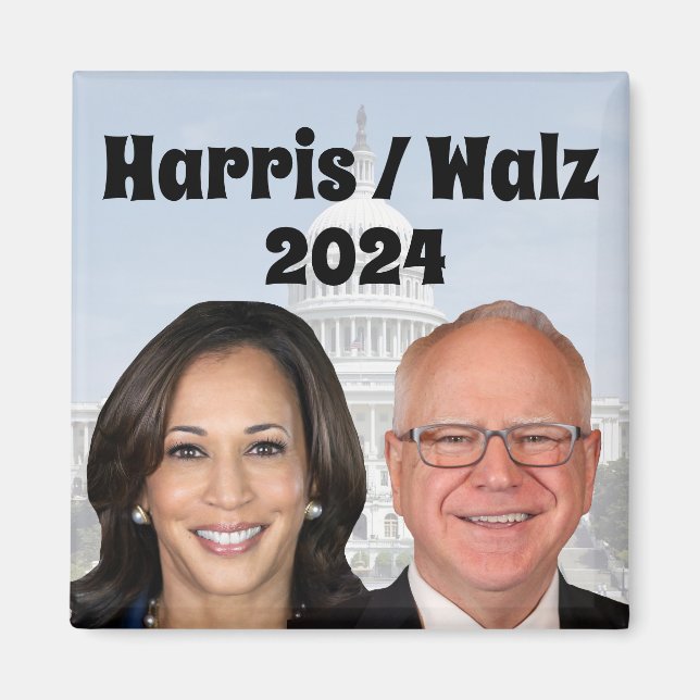 Kamala Harris and Tim Walz 2024 Magnet (Front)