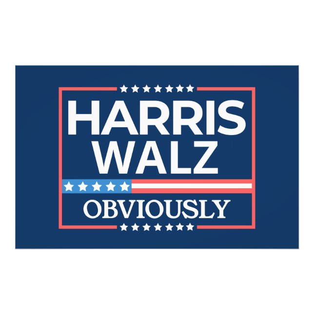 Kamala Harris and Tim Walz 2024 Photo Print (Front)