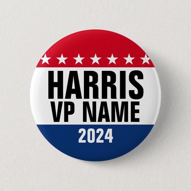 Kamala Harris and Vice Pres 2024 - Classic Design 6 Cm Round Badge (Front)