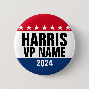 Kamala Harris and Vice Pres 2024 - Classic Design 6 Cm Round Badge