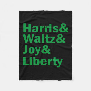 Kamala Harris And Waltz Joy Liberty Funny Fleece Blanket