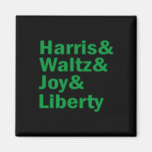 Kamala Harris And Waltz Joy Liberty Funny Magnet
