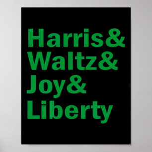 Kamala Harris And Waltz Joy Liberty Funny Poster