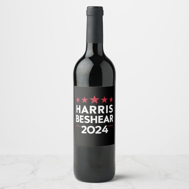 Kamala Harris Andy Beshear 2024 Harris Beshear 202 Wine Label (Front)