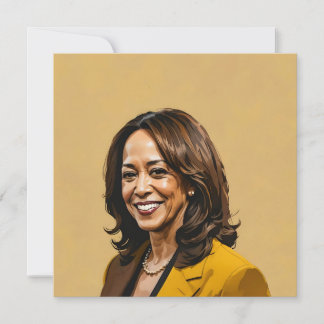 Kamala Harris Artistic Portrait, Brown Version  Card