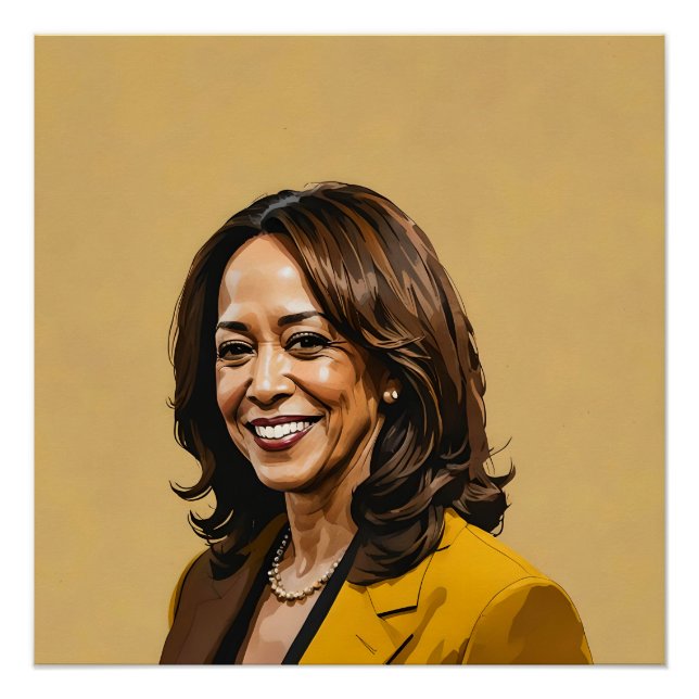 Kamala Harris Artistic Portrait, Brown Version Poster (Front)