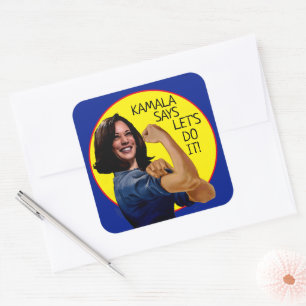 Kamala Harris as Rosie Square Sticker